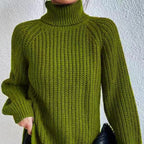 Women's Knit Jumper with Turtleneck Raglan Sleeves, view 5 of 9