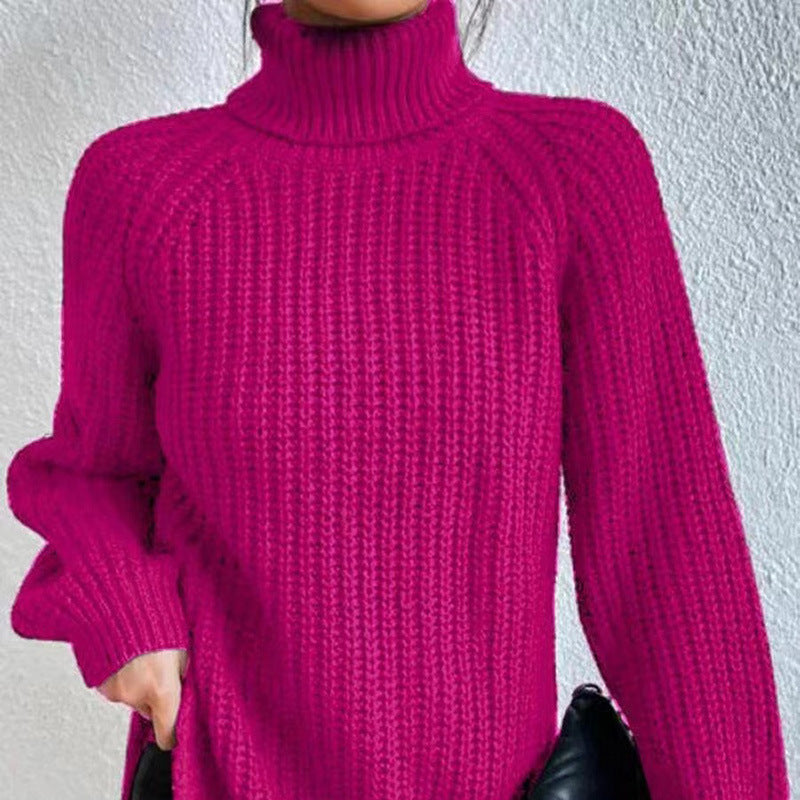 Women's Knit Jumper with Turtleneck Raglan Sleeves, view 7 of 9