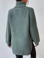Women's Knit Jumper with Turtleneck Raglan Sleeves, view 9 of 9