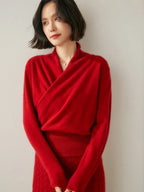 Women's Knit Jumper with Wrap Front V-Neck, view 2 of 39