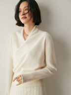 Women's Knit Jumper with Wrap Front V-Neck, view 3 of 39