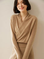 Women's Knit Jumper with Wrap Front V-Neck, view 4 of 39