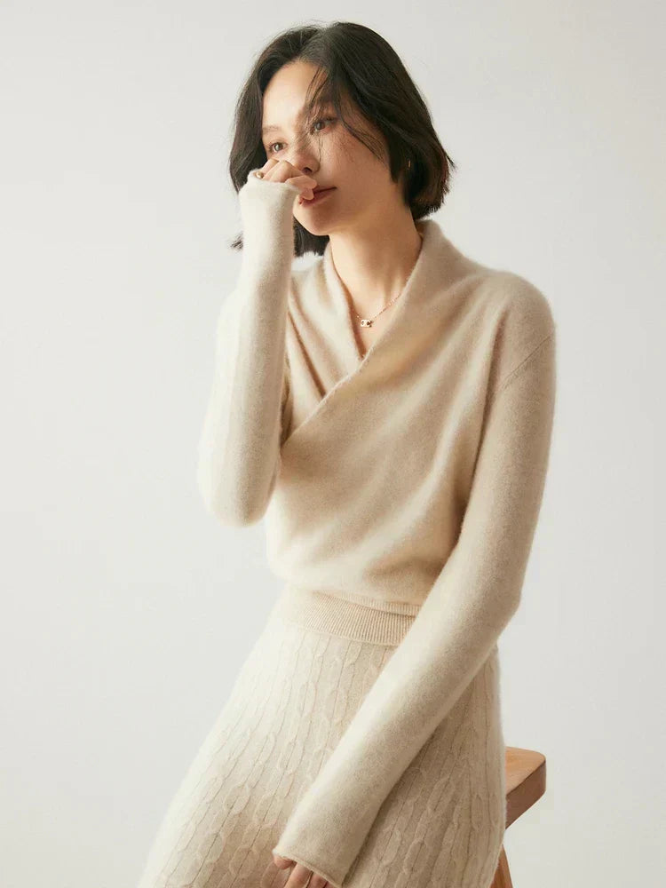 Women's Knit Jumper with Wrap Front V-Neck, view 6 of 39