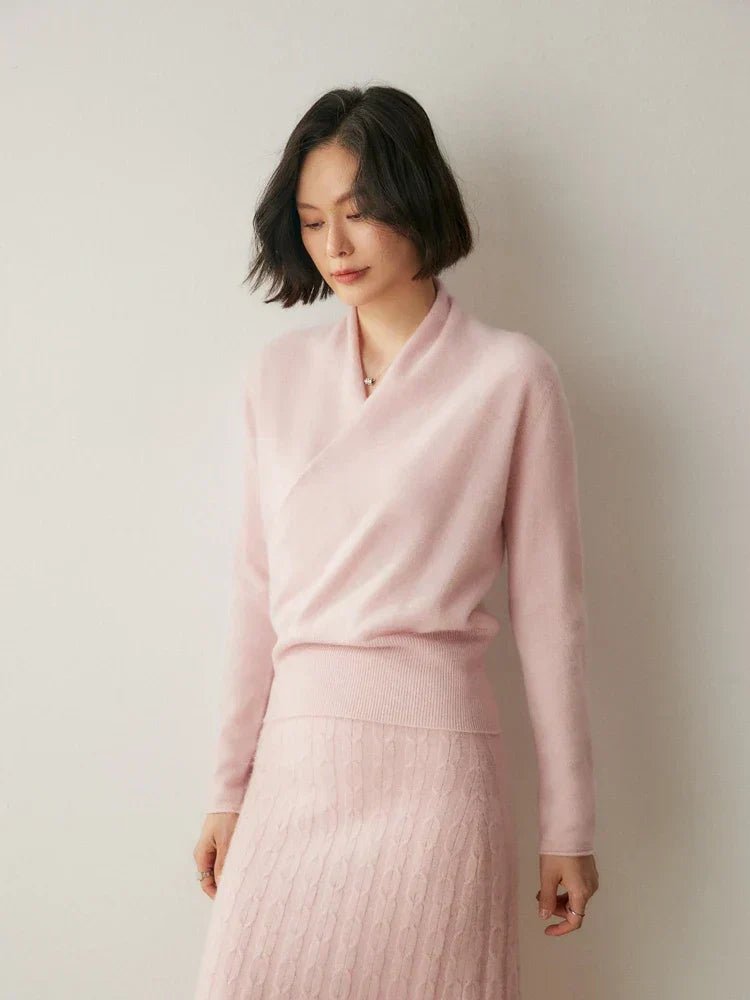 Women's Knit Jumper with Wrap Front V-Neck, view 8 of 39