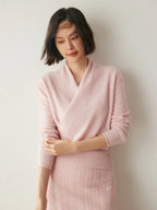 Women's Knit Jumper with Wrap Front V-Neck, view 10 of 39