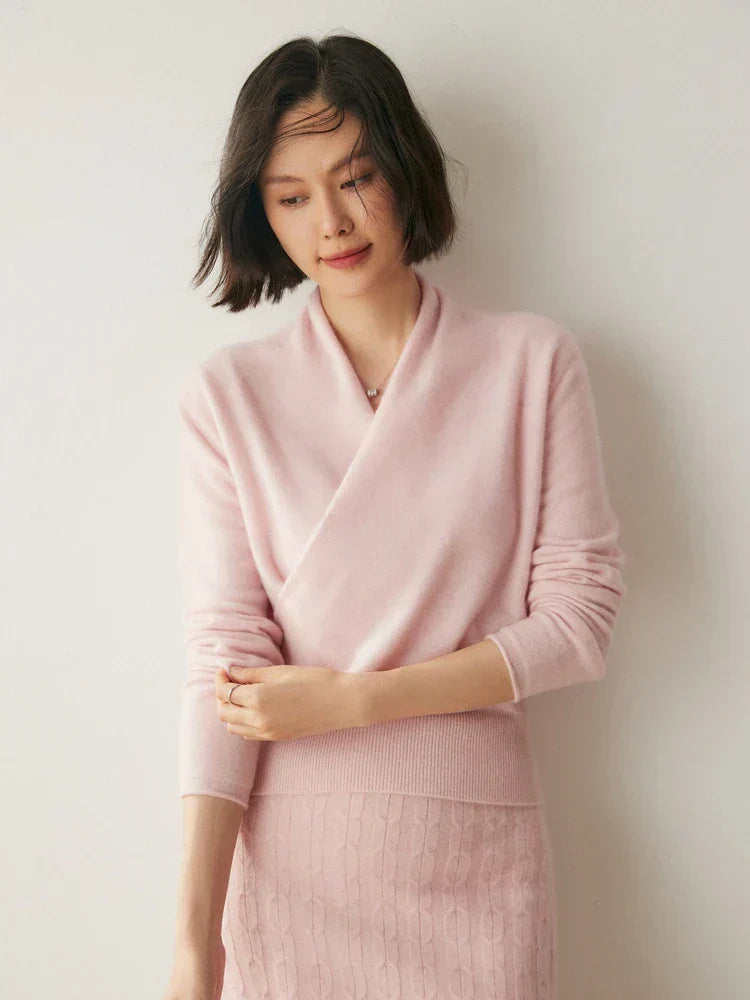 Women's Knit Jumper with Wrap Front V-Neck, view 10 of 39