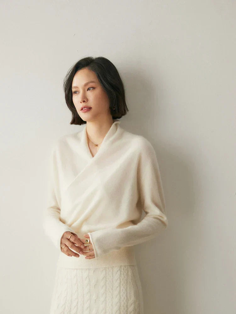 Women's Knit Jumper with Wrap Front V-Neck, view 14 of 39