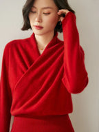 Women's Knit Jumper with Wrap Front V-Neck, view 23 of 39