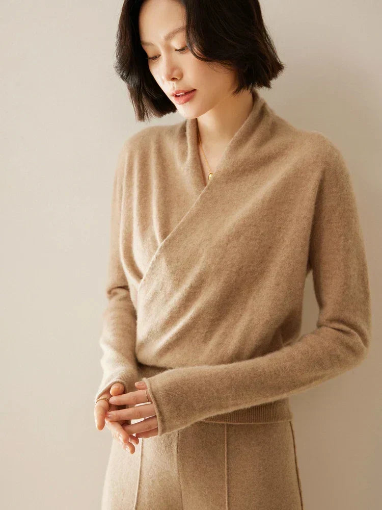 Women's Knit Jumper with Wrap Front V-Neck, view 25 of 39