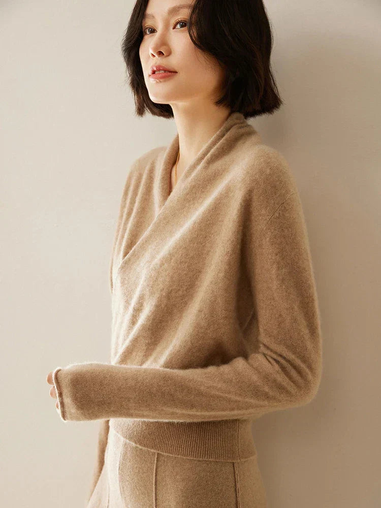 Women's Knit Jumper with Wrap Front V-Neck, view 26 of 39