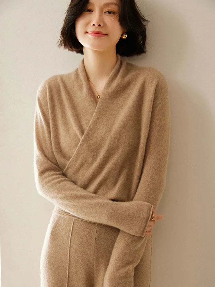 Women's Knit Jumper with Wrap Front V-Neck, view 28 of 39