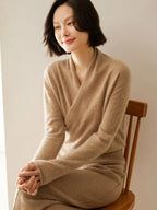 Women's Knit Jumper with Wrap Front V-Neck, view 30 of 39