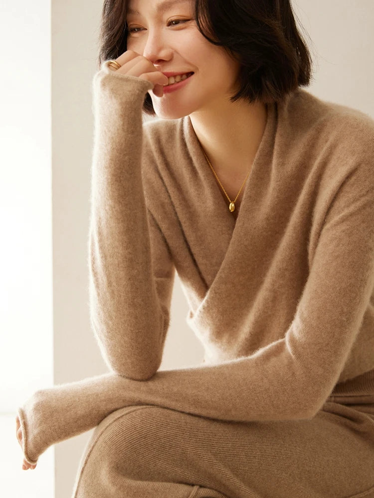 Women's Knit Jumper with Wrap Front V-Neck, view 31 of 39