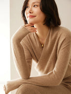 Women's Knit Jumper with Wrap Front V-Neck, view 32 of 39