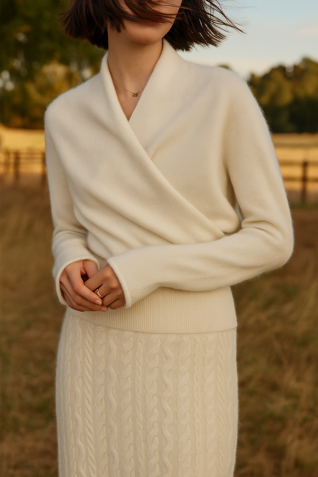 Women's Knit Jumper with Wrap Front V-Neck, view 34 of 39