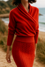Women's Knit Jumper with Wrap Front V-Neck, view 35 of 39
