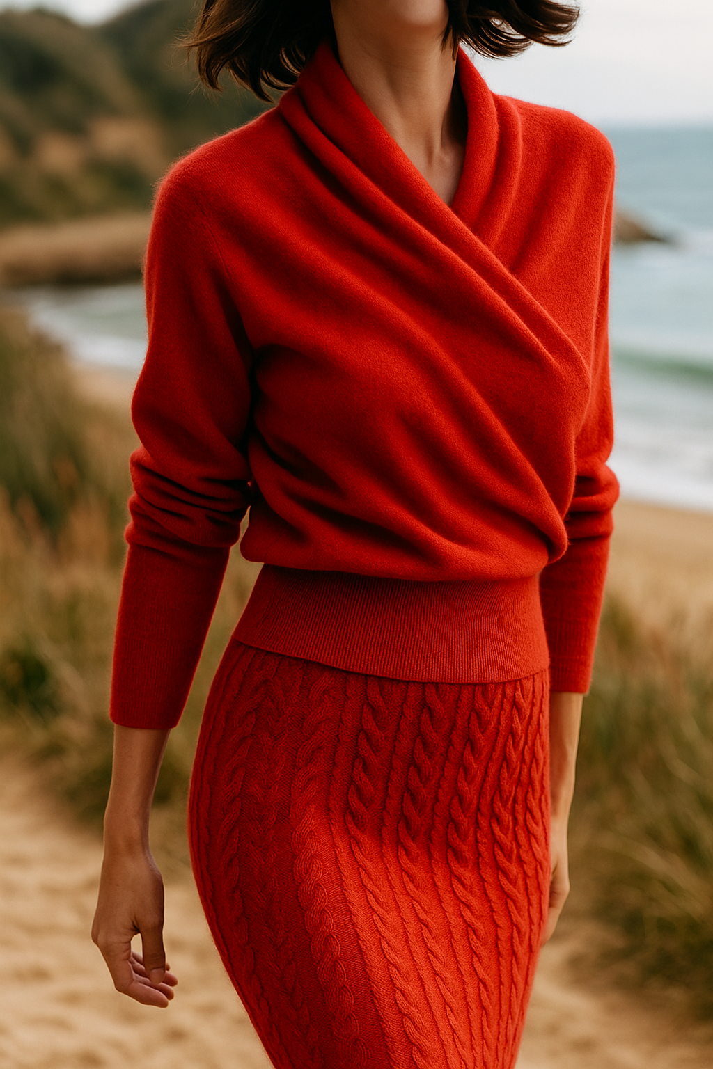 Women's Knit Jumper with Wrap Front V-Neck, view 35 of 39