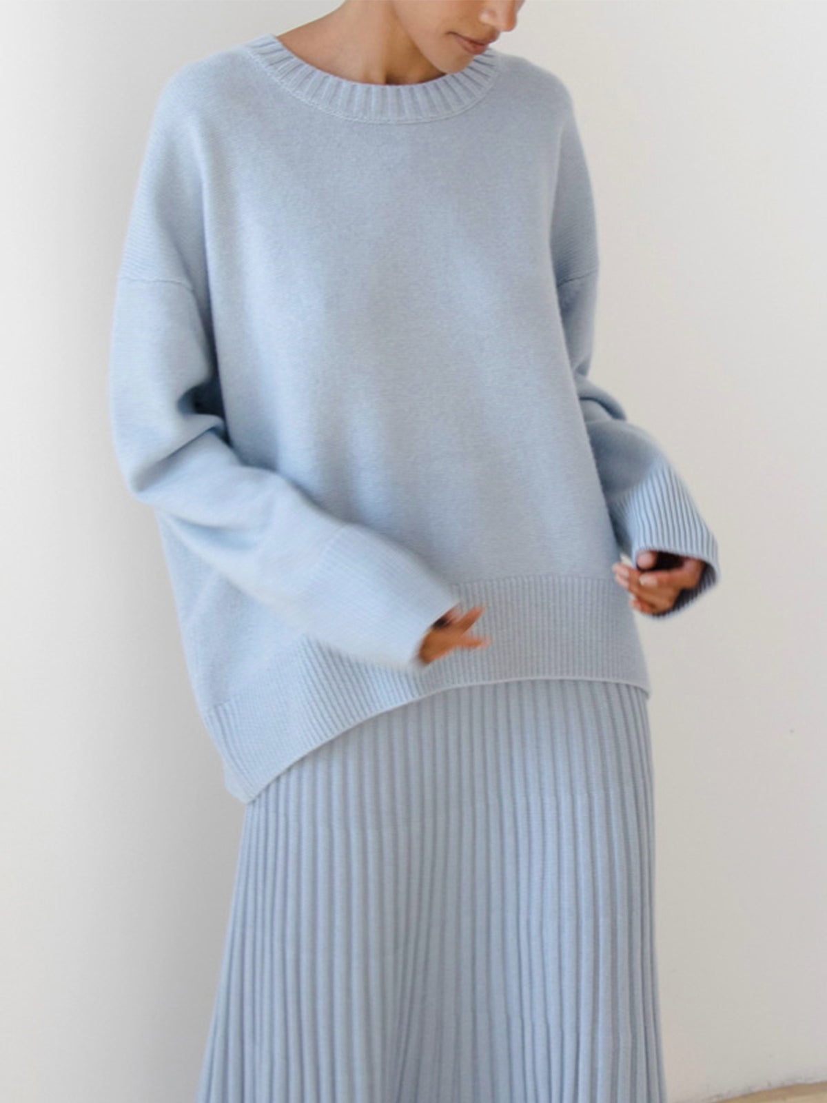 Women's Knit Pullover Jumper with Crew Neck Rib Trim, view 3 of 24