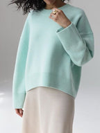 Women's Knit Pullover Jumper with Crew Neck Rib Trim, view 18 of 24