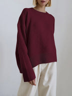 Women's Knit Pullover Jumper with Crew Neck Rib Trim, view 20 of 24