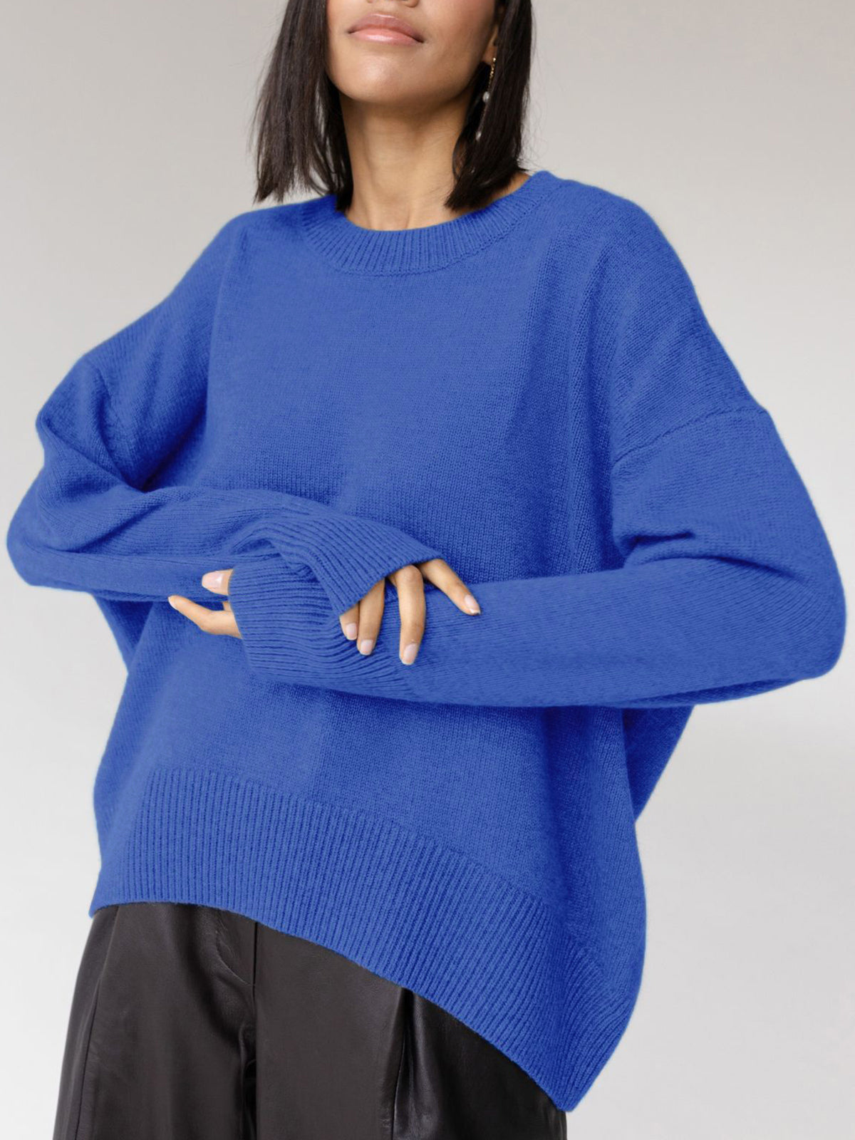 Women's Knit Pullover Jumper with Crew Neck Rib Trim, view 22 of 24