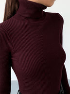 Women's Knit Turtleneck Jumper with Thumbhole Cuffs, view 2 of 18