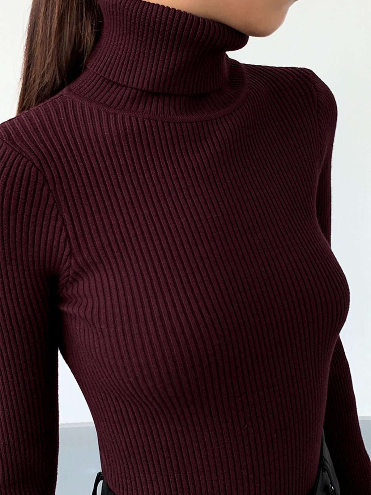 Women's Knit Turtleneck Jumper with Thumbhole Cuffs, view 2 of 18