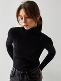 Women's Knit Turtleneck Jumper with Thumbhole Cuffs, view 7 of 18