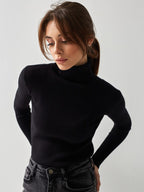 Women's Knit Turtleneck Jumper with Thumbhole Cuffs, view 7 of 18