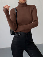 Women's Knit Turtleneck Jumper with Thumbhole Cuffs, view 12 of 18