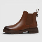 Alternate product view 2 of women's Leather Ankle Boots with chelsea style chunky sole.