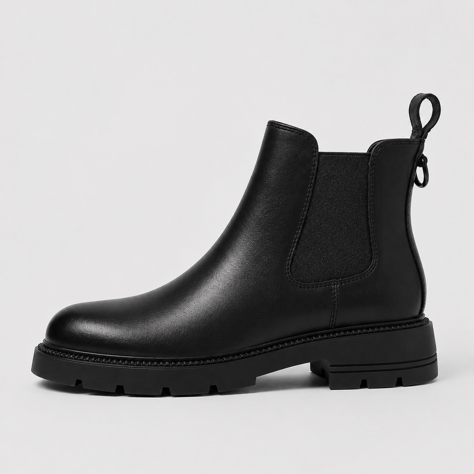 Alternate product view 6 of women's Leather Ankle Boots with chelsea style chunky sole.