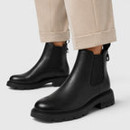 Alternate product view 9 of women's Leather Ankle Boots with chelsea style chunky sole.