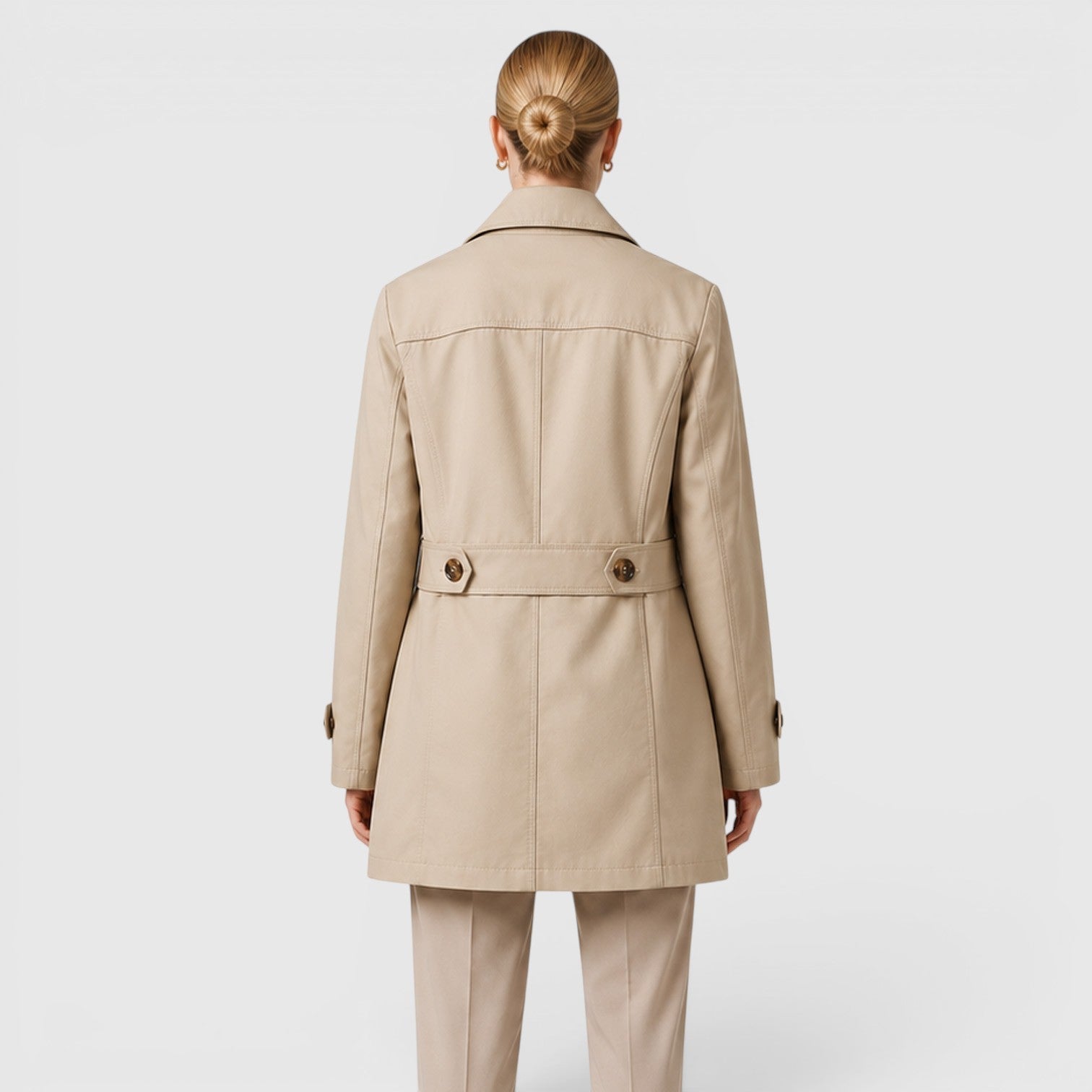 Alternate product view 2 of women's Light Trench Coat with lightweight single-breasted.