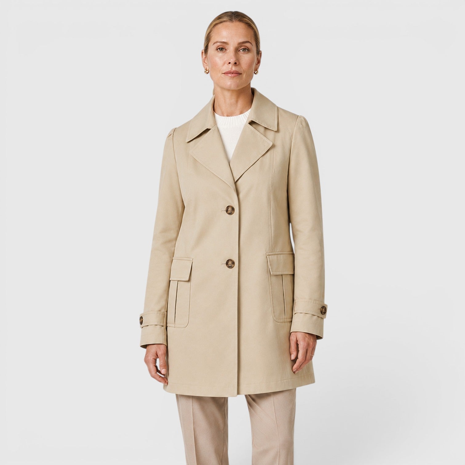 Alternate product view 3 of women's Light Trench Coat with lightweight single-breasted.