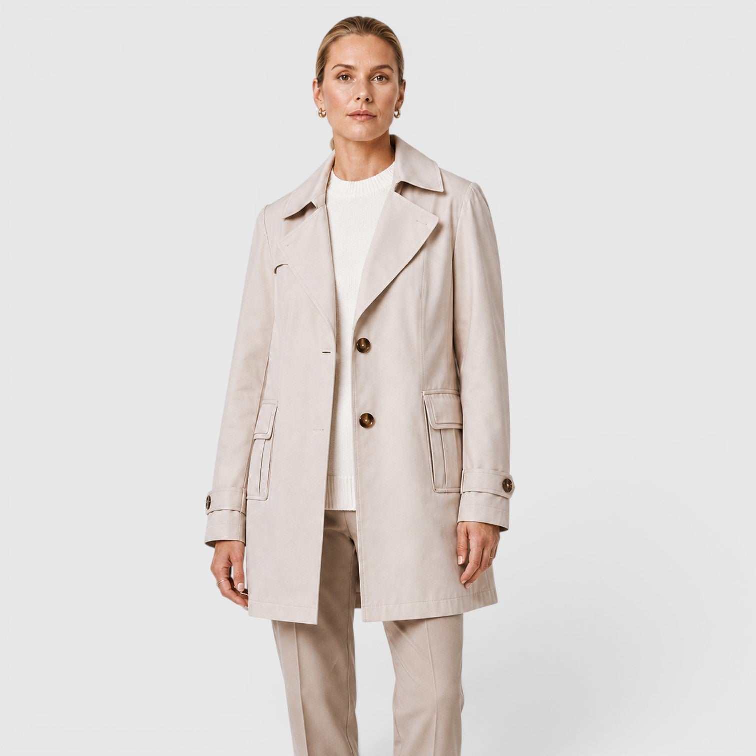 Alternate product view 8 of women's Light Trench Coat with lightweight single-breasted.