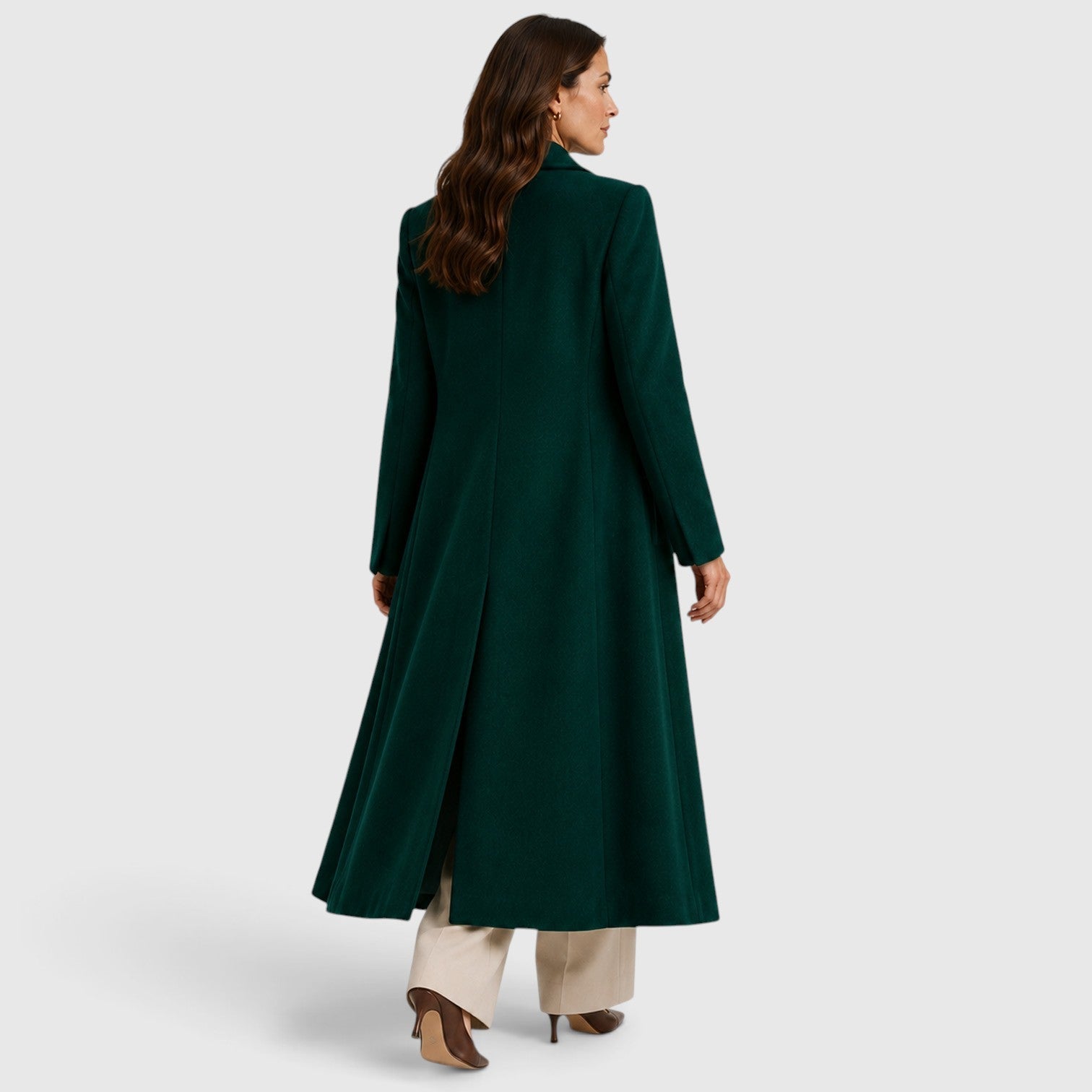Alternate product view 6 of women's Long Coat Lapel Collar with single-breasted relaxed.