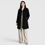 Alternate product view 4 of women's Long Coat with single-breasted lapel design.