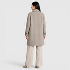 Alternate product view 7 of women's Long Coat with single-breasted lapel design.