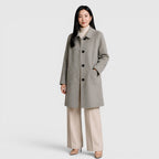 Alternate product view 10 of women's Long Coat with single-breasted lapel design.