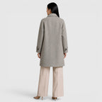 Alternate product view 11 of women's Long Coat with single-breasted lapel design.