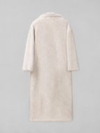Women's Long Faux Fur Coat with Collared Design, view 8 of 10