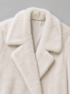Women's Long Faux Fur Coat with Collared Design, view 10 of 10