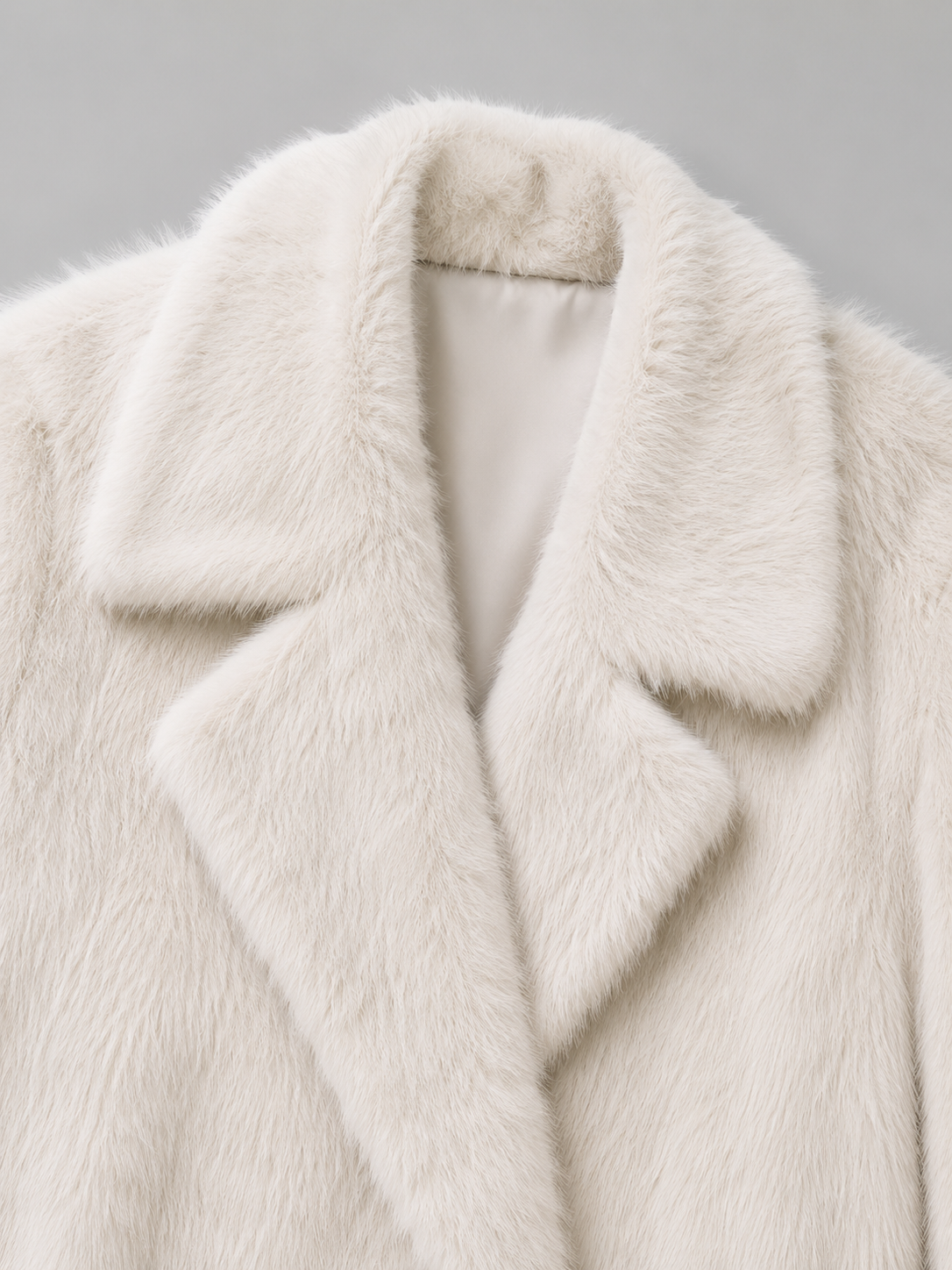 Women's Long Faux Fur Coat with Collared Design, view 10 of 10