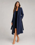 Women's Longline Trench Coat with Belted Tailored Design, view 1 of 4
