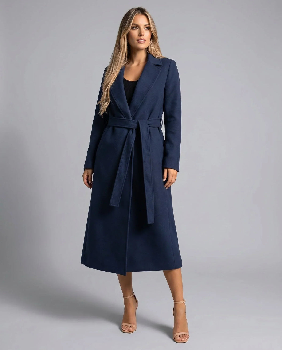 Women's Longline Trench Coat with Belted Tailored Design, view 4 of 4
