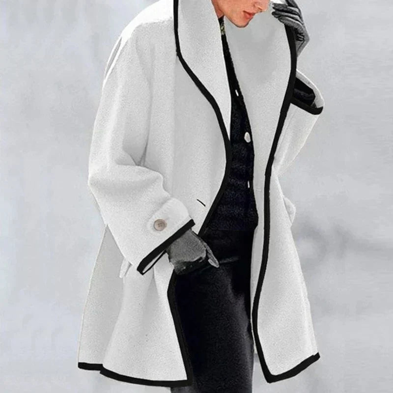 Women's Longline Trench Coat with Contrast Trim, view 1 of 7