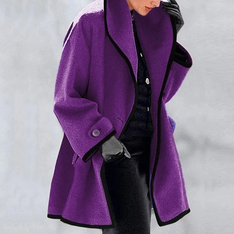 Women's Longline Trench Coat with Contrast Trim, view 3 of 7