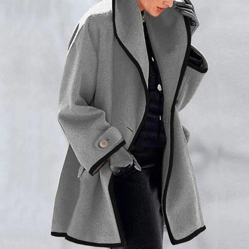 Women's Longline Trench Coat with Contrast Trim, view 4 of 7