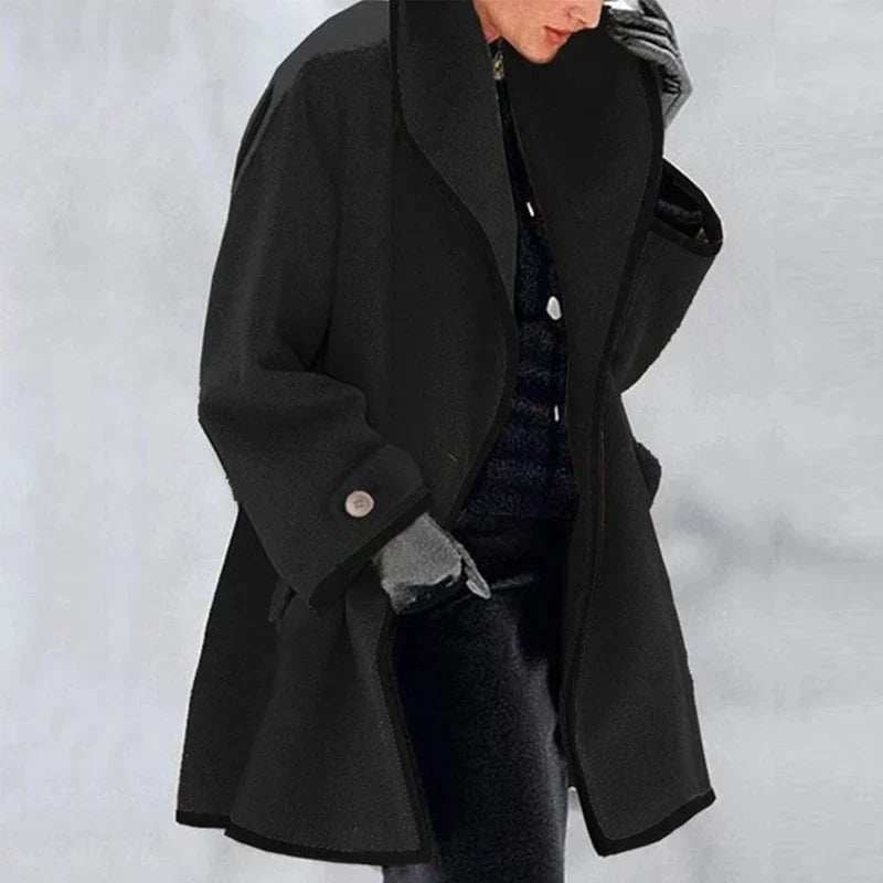 Women's Longline Trench Coat with Contrast Trim, view 5 of 7